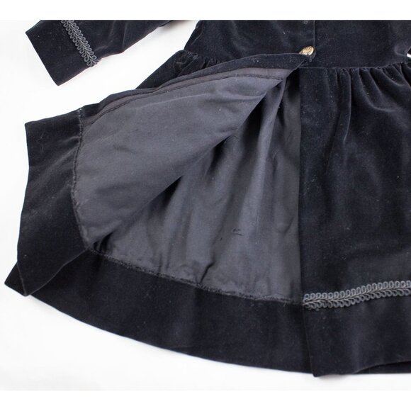 Vintage Black Velvet Coat & Hat with Feathers Fits 28" Porcelain Doll 1990's - Picture 5 of 10